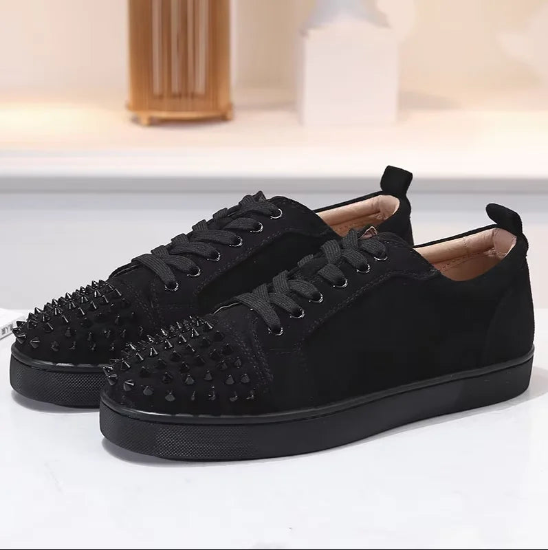 Sneakers Rivets Cuir Suède Plateforme – CLEVI Paris