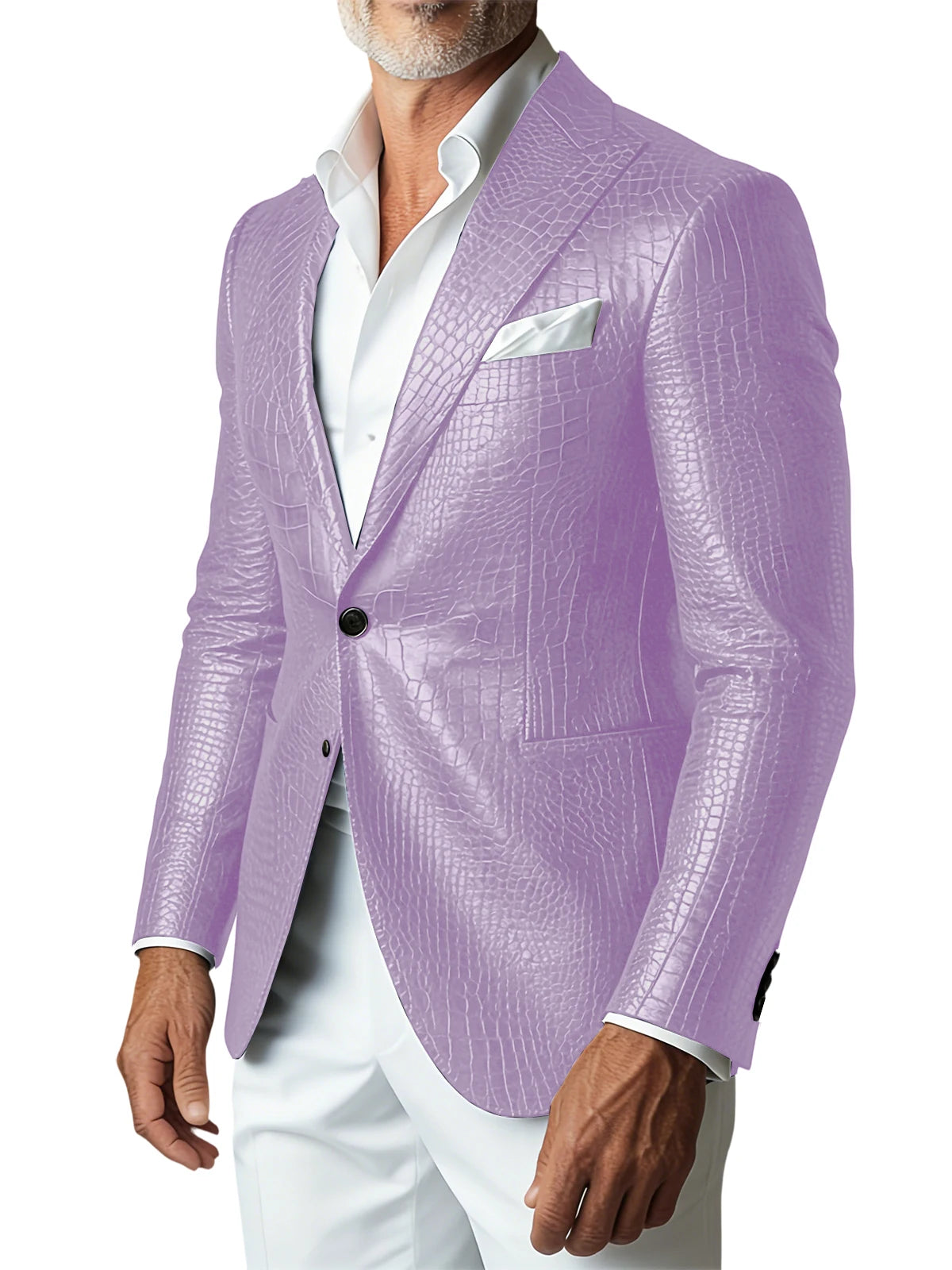 Veste homme en similicuir effet crocodile – CLEVI Paris