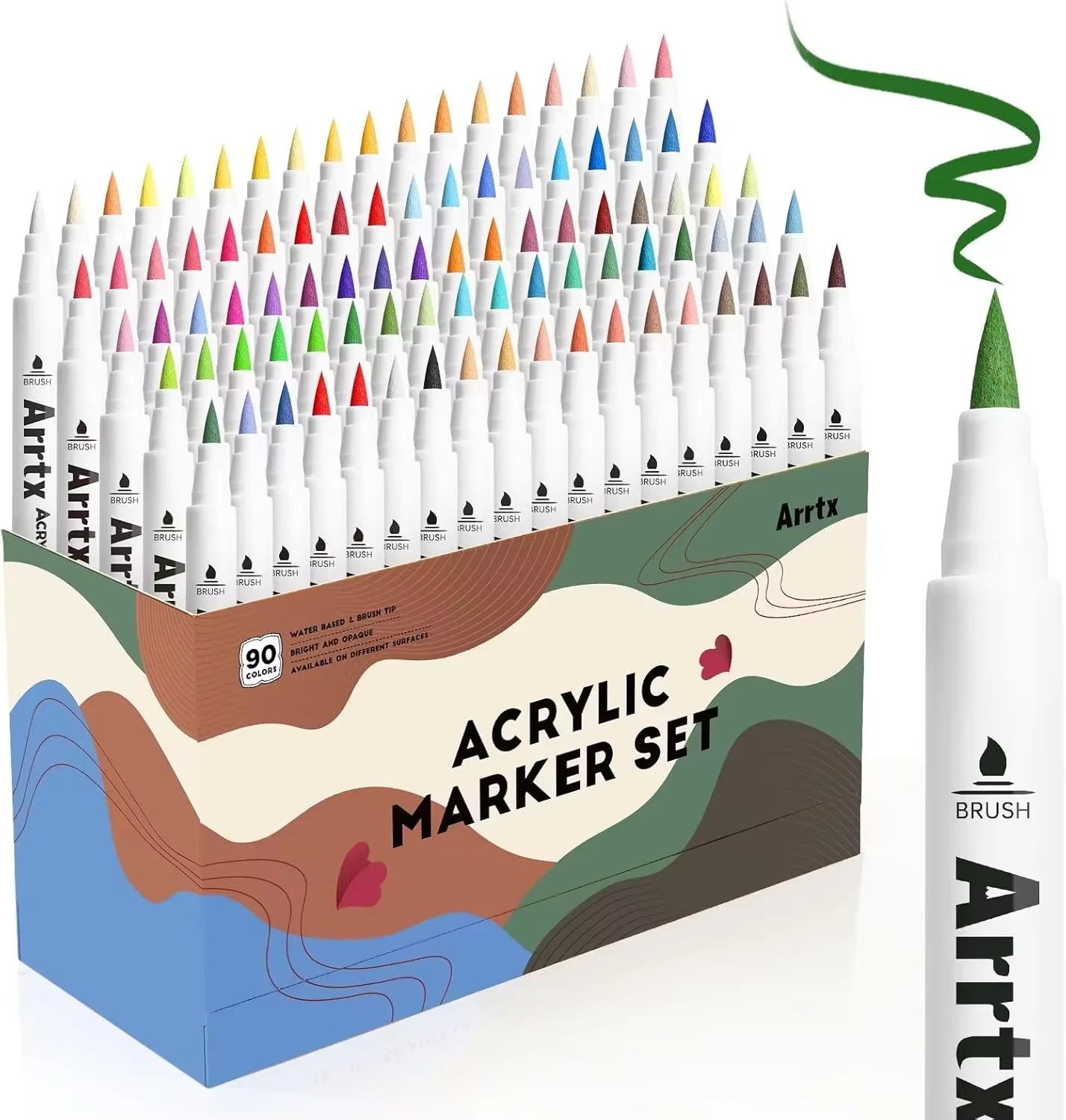 Marqueurs Acryliques Arrtx Pointe Pinceau – 30 à 90 Couleurs, Multi-Surfaces – CLEVI Paris