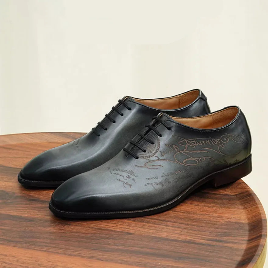 Oxford Homme Cuir Embossé Bout Pointu – Style Européen Business, EU 37-46 – CLEVI Paris