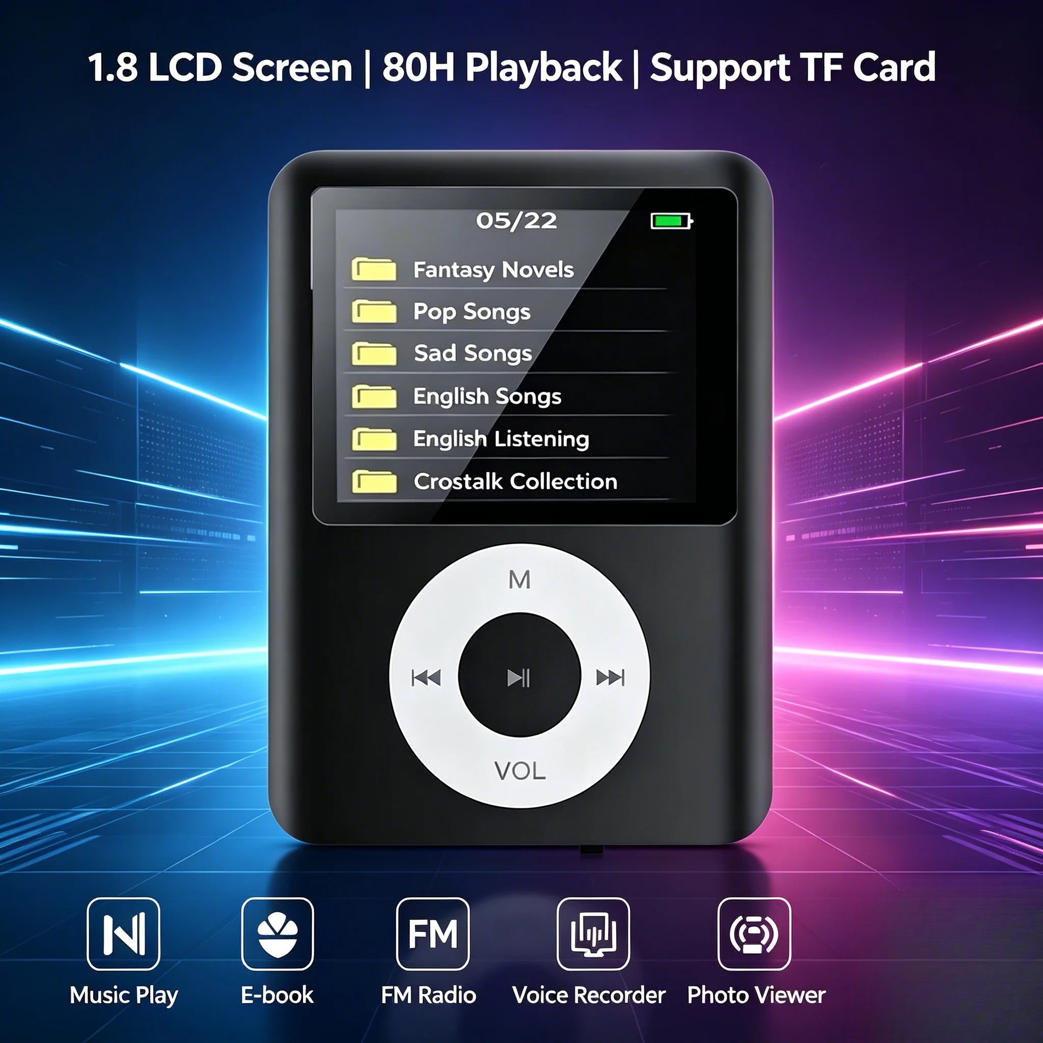 INNIOASIS Y1 Lecteur MP3 HiFi Sans Perte 128Go Écran Tactile Bluetooth 20h – CLEVI Paris