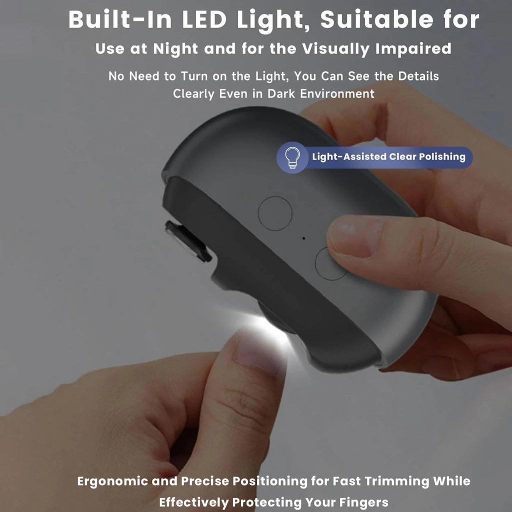 Coupe-Ongles Électrique Automatique Rechargeable — LED, Collecteur & Lime — CLEVI Paris