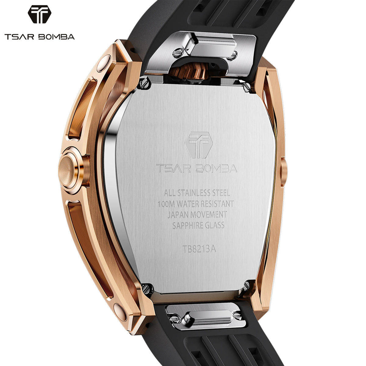 TSAR BOMBA TB8213A Montre Homme Automatique Miyota Saphir Fibre Carbone 100M – CLEVI Paris