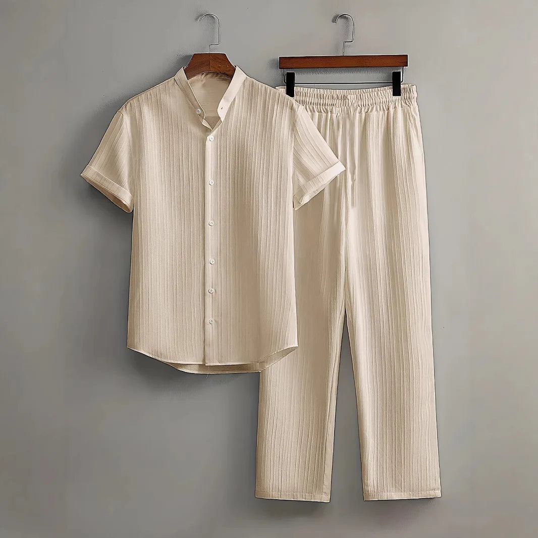Ensemble homme uni à manches courtes – CLEVI Paris