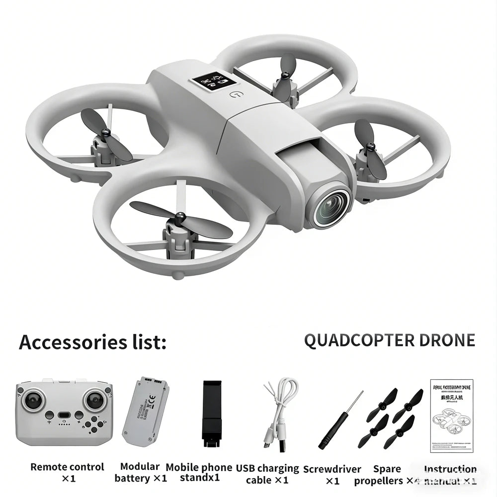 Mini Drone 4K FPV WiFi – Moteur Brushless, Lumières LED Colorées, Garde-Hélices & Portée 1000 m – CLEVI Paris