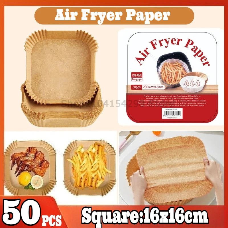 Feuilles Papier Cuisson Air Fryer Lot de 50 — CLEVI Paris