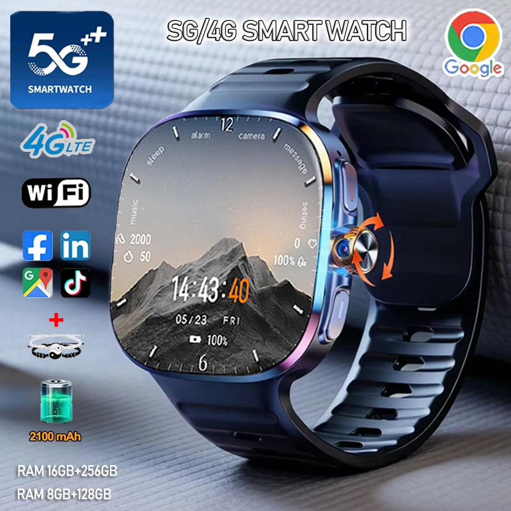 Montre Connectée 4G/5G AMOLED 2,4" Appel Vidéo GPS Google Play – CLEVI Paris