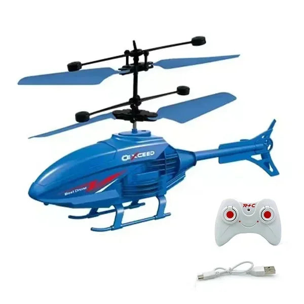 Hélicoptère Télécommandé Anti-Choc avec Lumières – Vol Suspendu, Rechargeable USB – CLEVI Paris