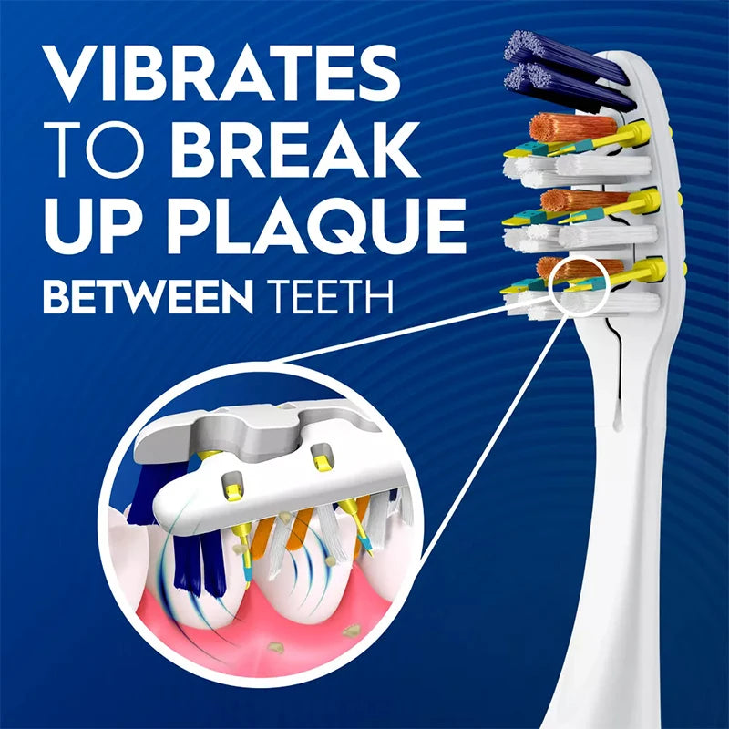 Brosse à Dents Électrique Vibrante 3D Blancheur 2 pcs – CLEVI Paris