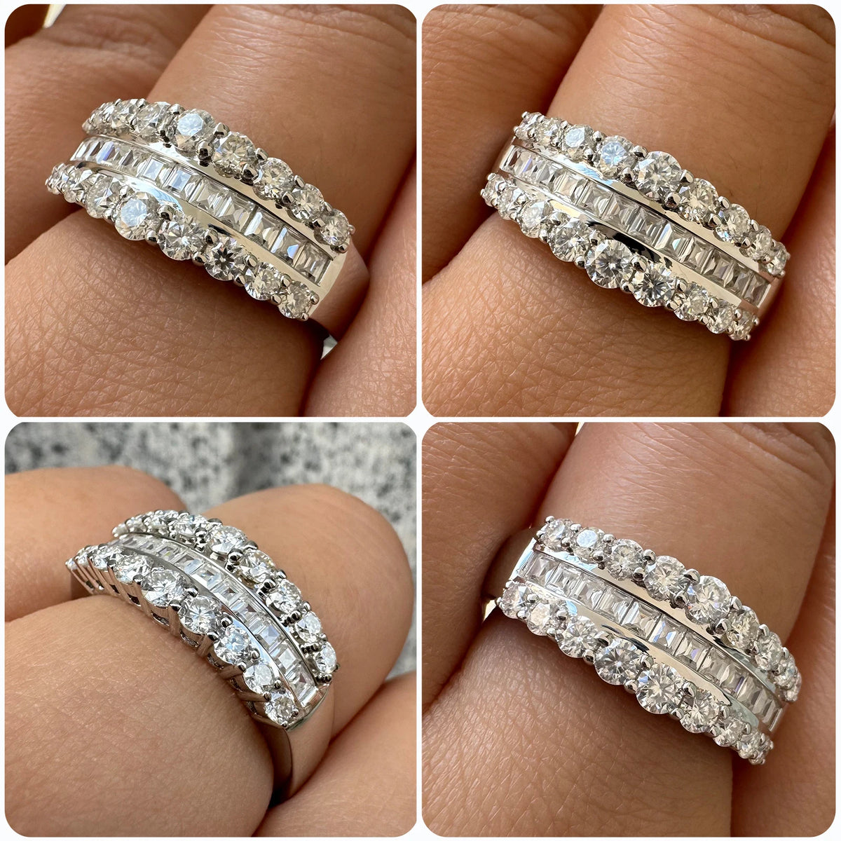 Bague Fiançailles Moissanite D Color VVS1 GRA Pavé Argent 925 – CLEVI Paris