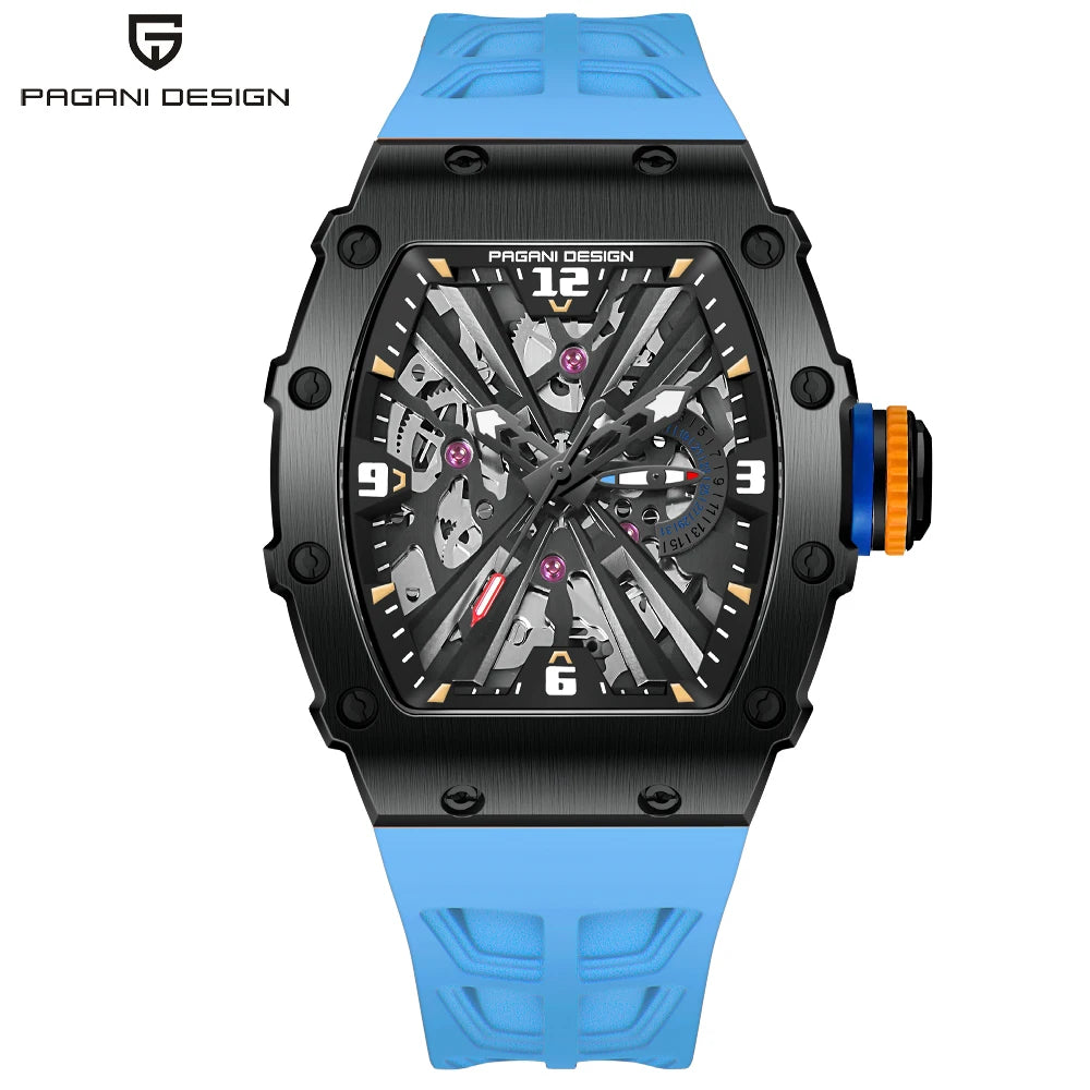 PAGANI DESIGN Montre Quartz Japonais Femme Homme Rectangulaire Saphir Silicone 42mm 100m – CLEVI Paris