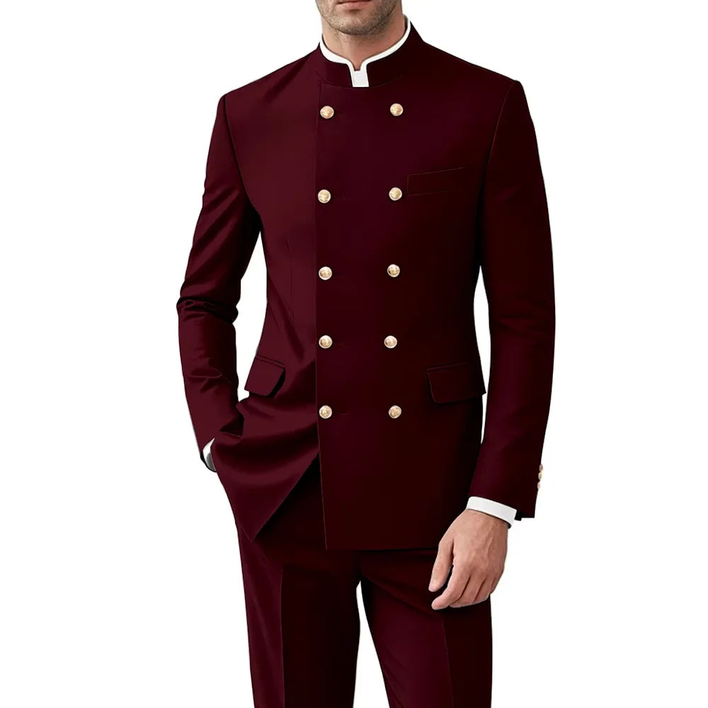 Costume Col Mandarin Homme Croisé – CLEVI Paris