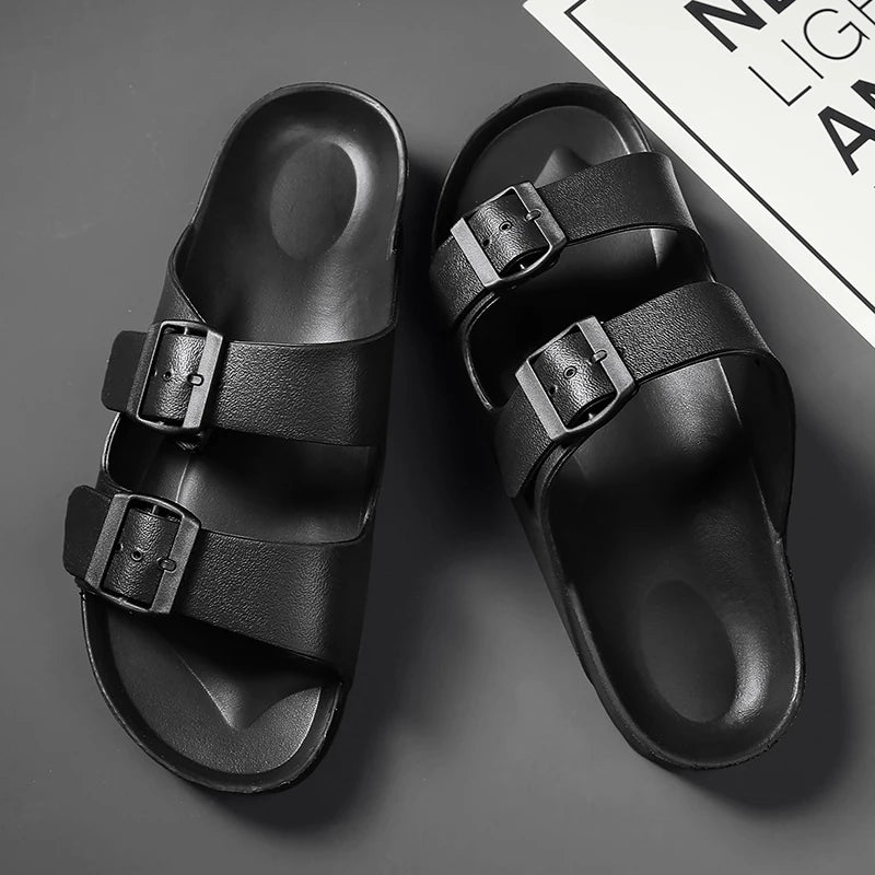 Sandales homme noires en EVA – CLEVI Paris