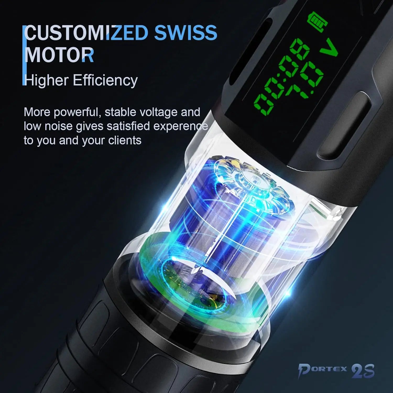 Machine à Tatouer Sans Fil EZ P2S | Stylo Rotatif Professionnel 1800mAh