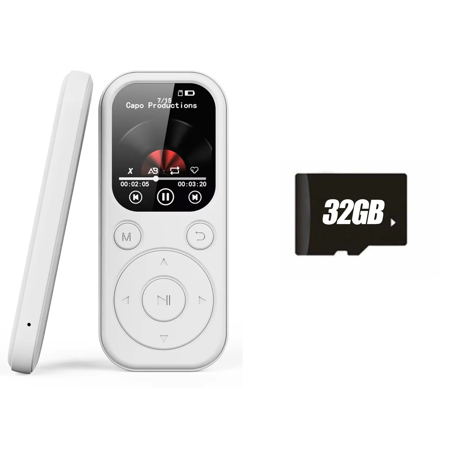 Lecteur MP3 Slim 1,8" Bluetooth 5.4 – Walkman Portable, Radio FM, Enregistreur, Lecture E-Book – CLEVI Paris