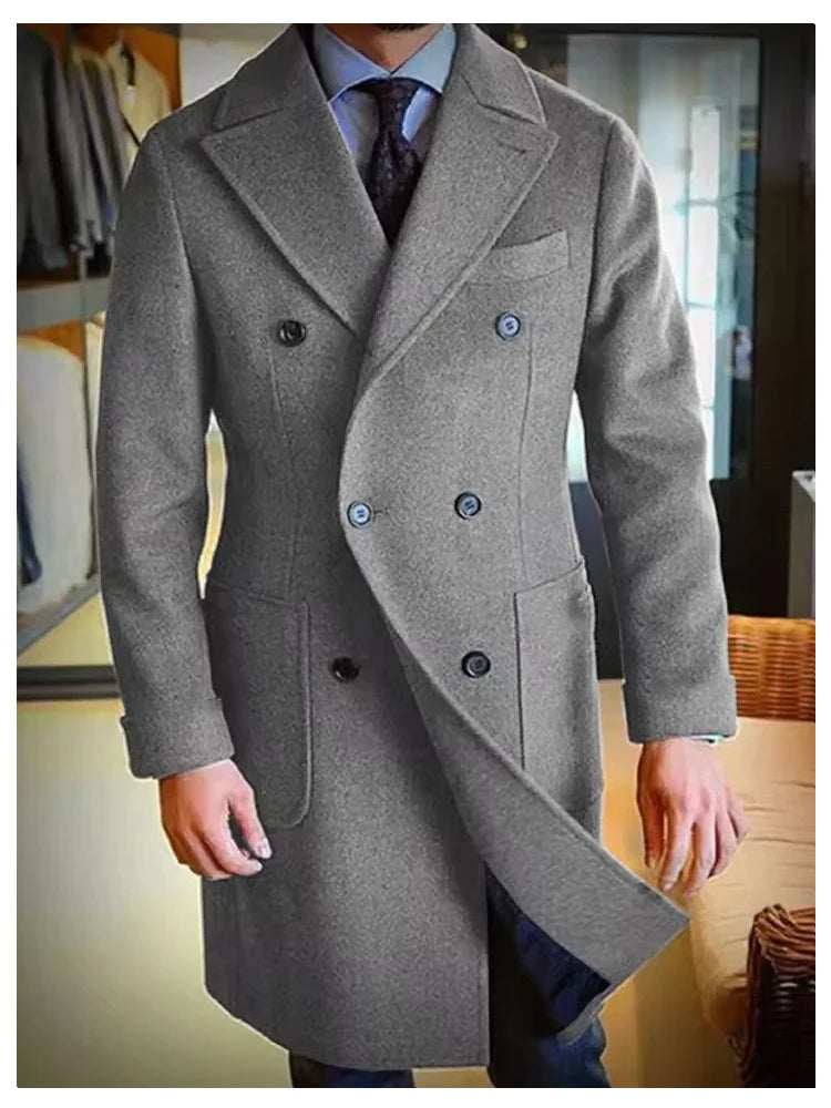 Manteau homme long double boutonnage – CLEVI Paris