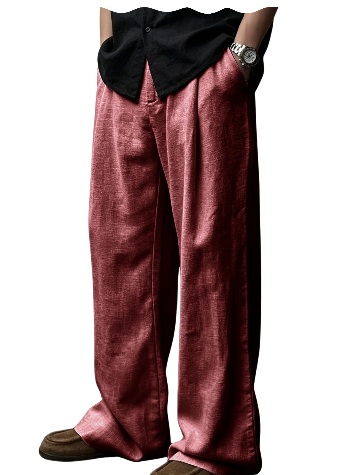 Pantalon homme plissé taille haute jambes larges – CLEVI Paris