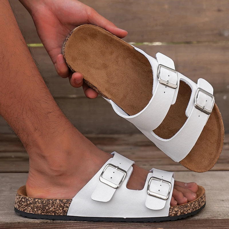 Sandales Unisexe Été – EVA Ultra-Légères Moulées, Semelle Plate Antitranspirante | Noir ou Blanc