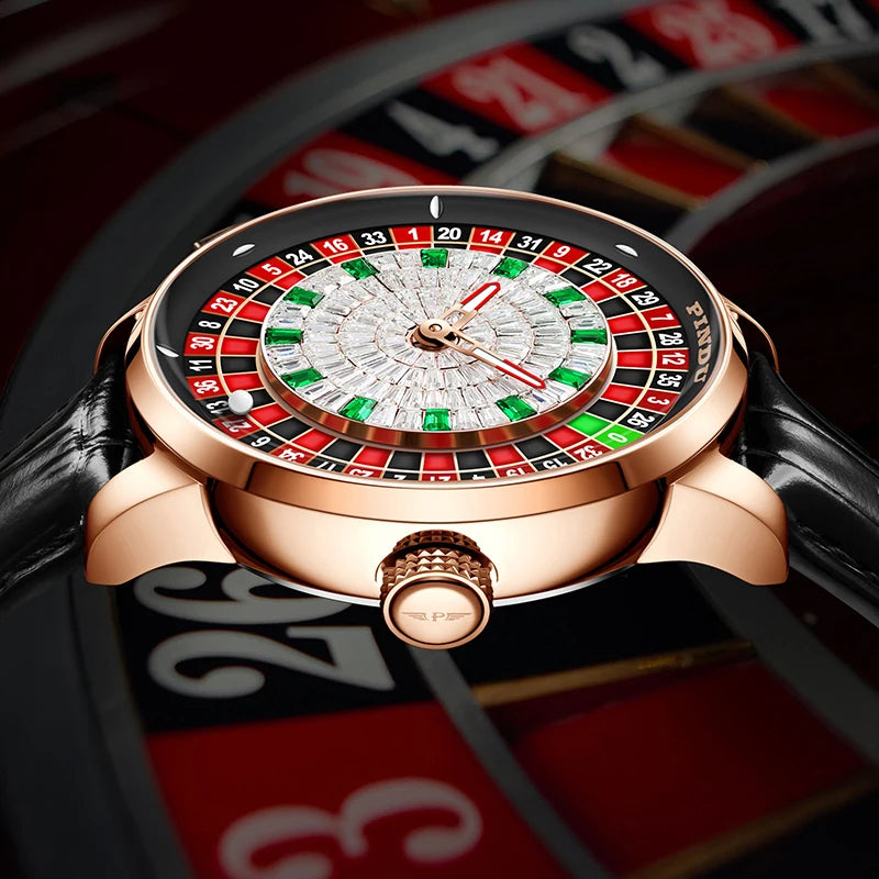 Montre Mécanique Homme PINDU NH35A – Roulette, Saphir & Diamants | Édition Limitée