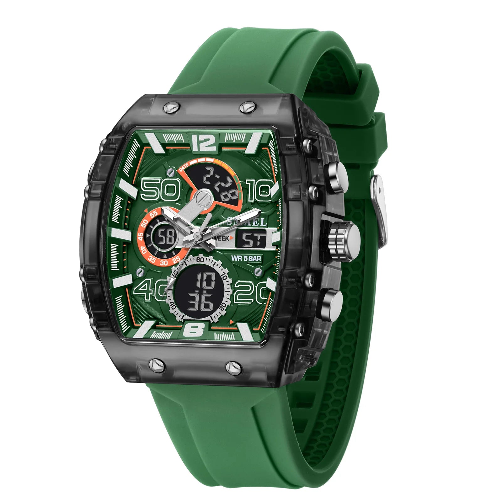 SMAEL Montre Sport Homme Double Affichage Digital Analogique Chrono LED 50mm Étanche – CLEVI Paris