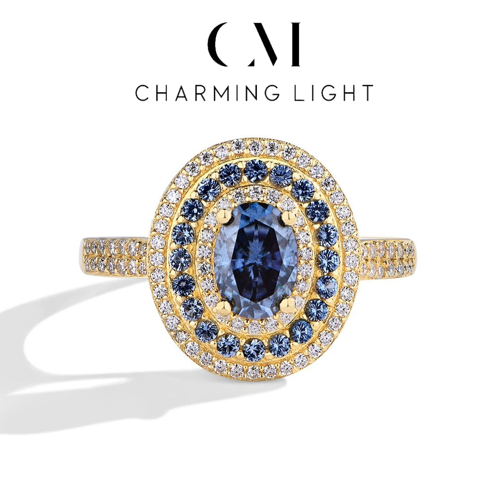 Bague Femme Moissanite Ovale 1CT Argent 925 Or – CLEVI Paris