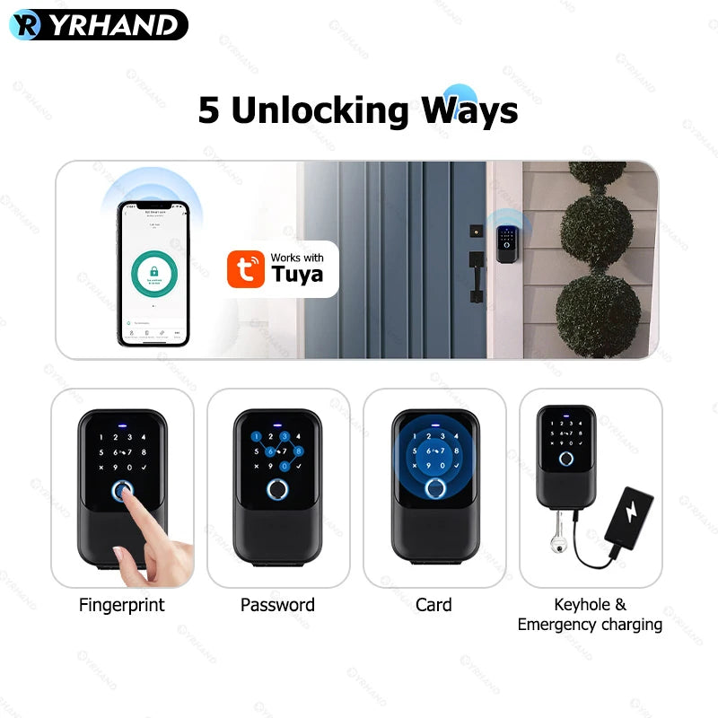 Boîte à Clés Connectée YRHAND K5 Empreinte Digitale Tuya TTLock IP66 – CLEVI Paris