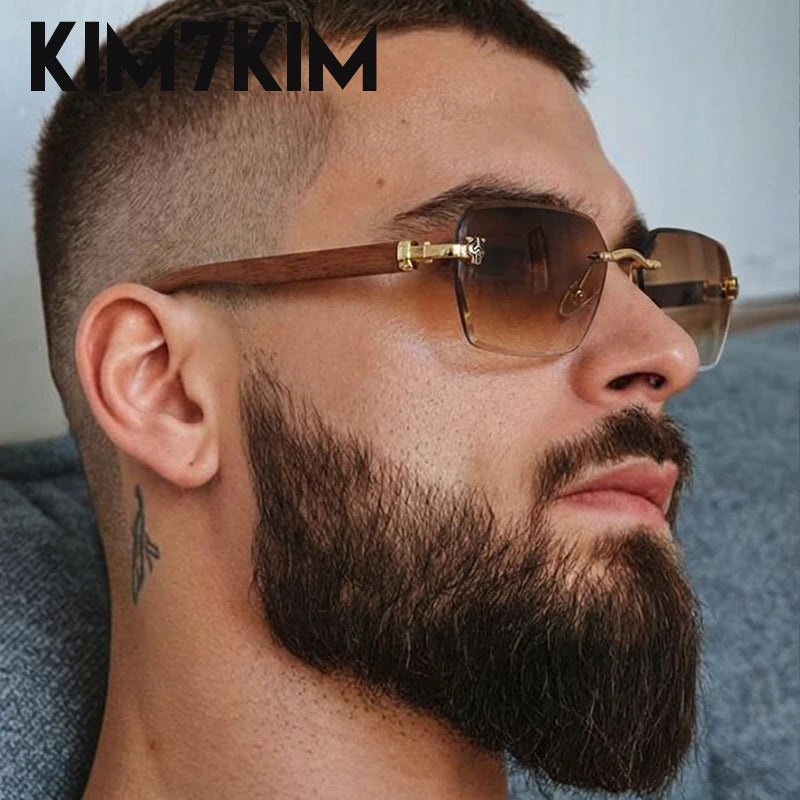 Lunettes de Soleil Photochromiques Sans Monture Carrées Homme – Verres Changeants UV400 Style Vintage – CLEVI Paris