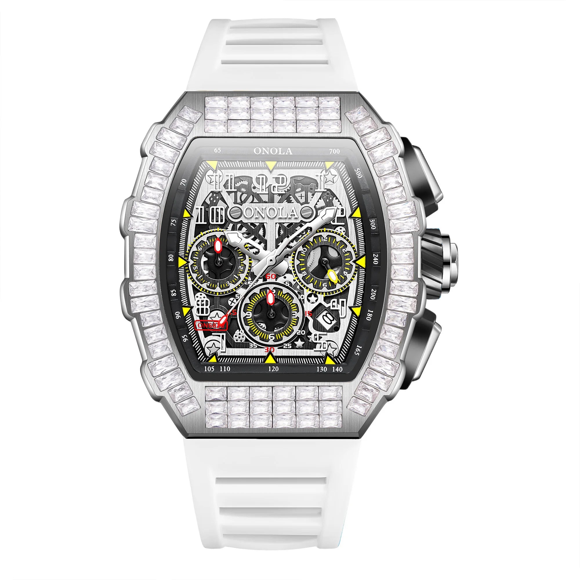 Montre Automatique ONOLA Sport Homme | Squelette Silicone Militaire