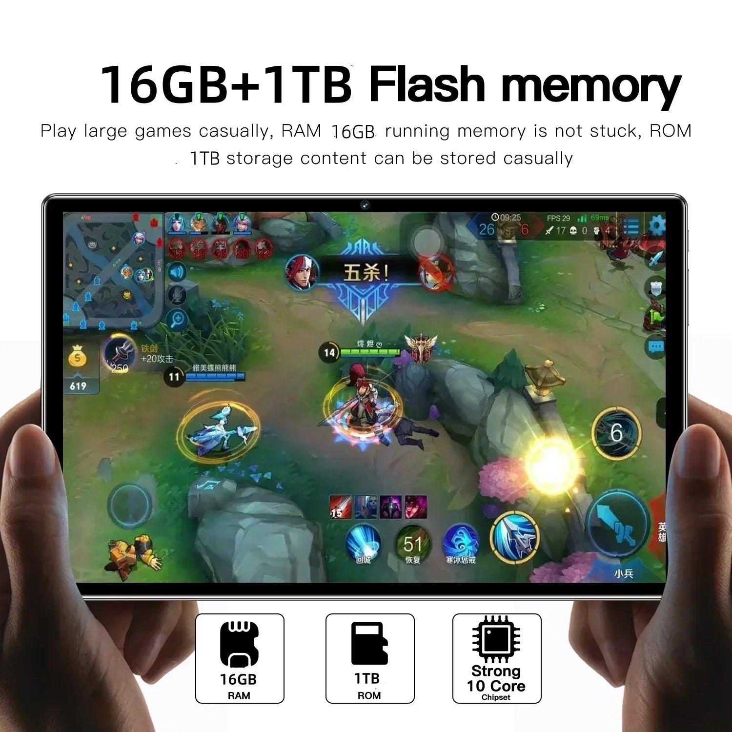 Tablette Pad 15 Pro 11" – Android 14, 5G, Dual SIM, jusqu’à 22Go/2To