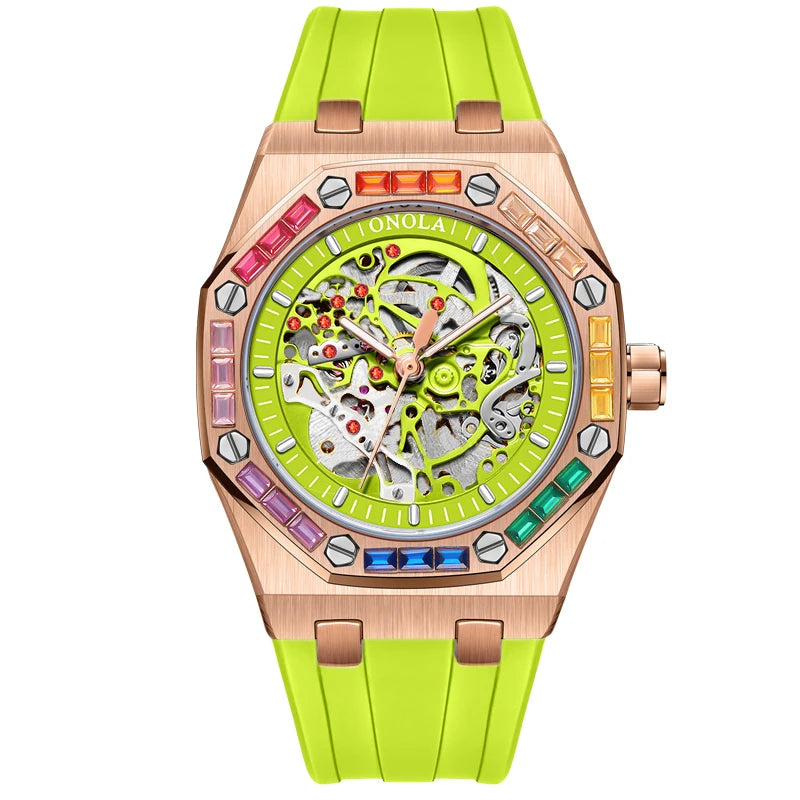 ONOLA ON3834D – Montre Automatique Homme | Style Militaire, Lumineux, Étanche 3 Bar
