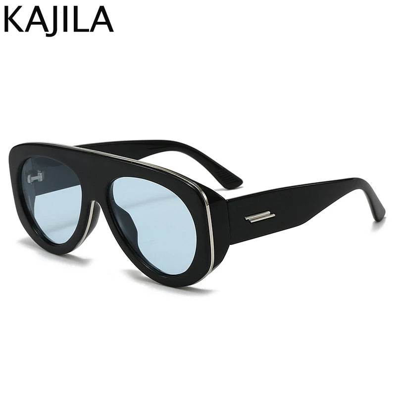 Lunettes de Soleil Oversize Ovales Pilot Y2K UV400 Dégradé Femme – CLEVI Paris