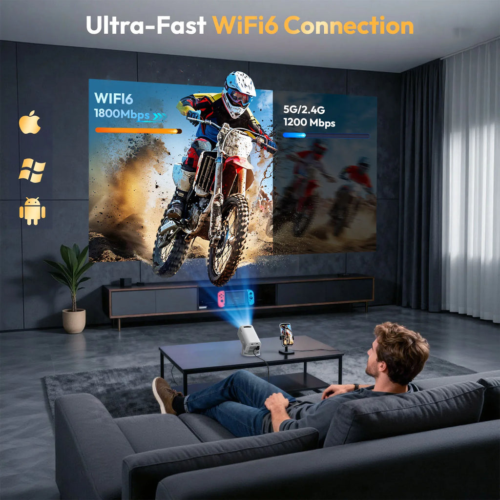 Vidéoprojecteur Portable XGODY Gimbal 3 Pro 4K Wi-Fi 6 Bluetooth 5.4 Android 12000 Lumens – CLEVI Paris