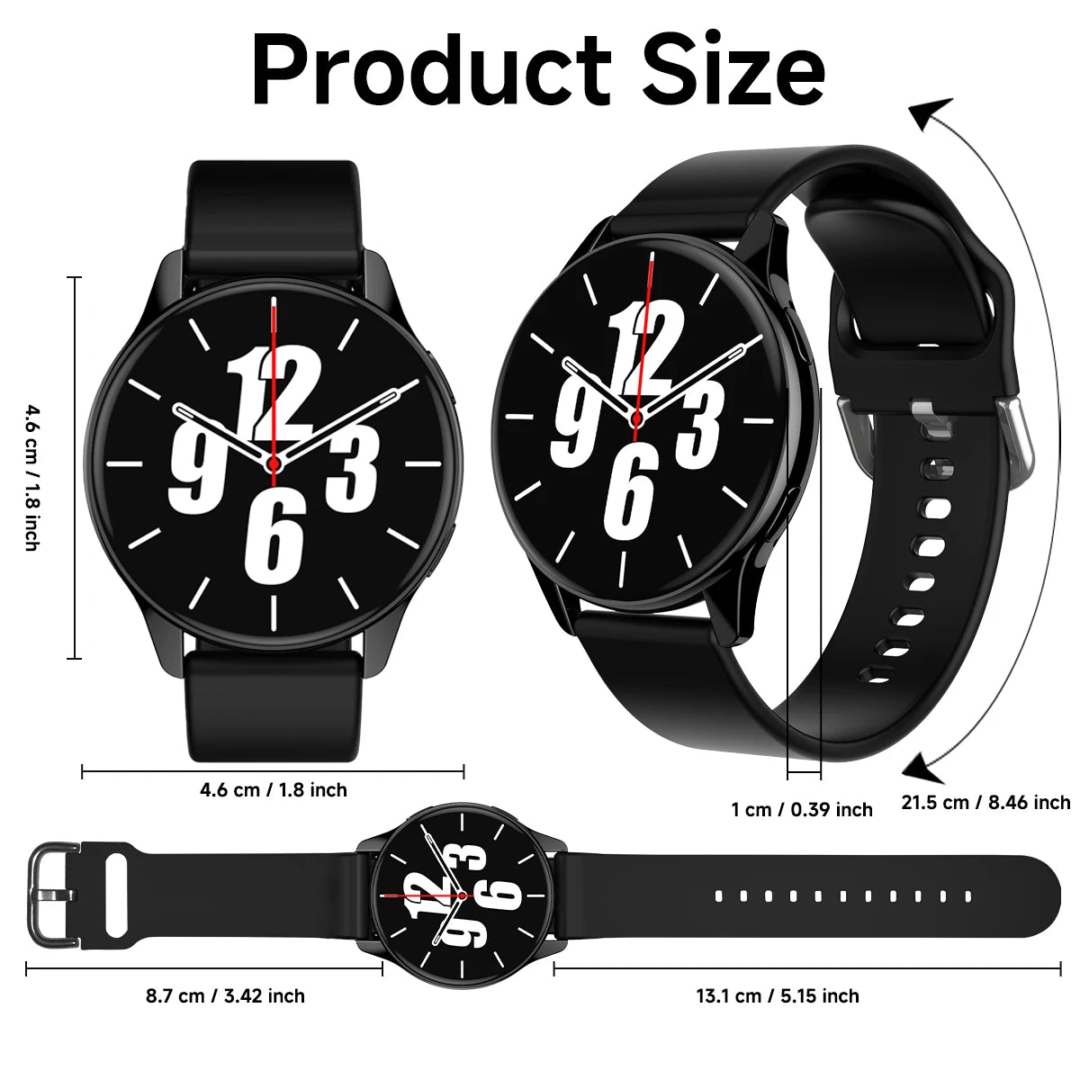 Montre Connectée SIMSONLAB — Huawei GT5 Pro, Appels BT, Cardio, SpO2, Sommeil, Écran HD 1.28" | CLEVI Paris