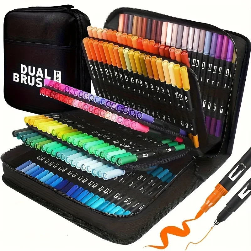 Marqueurs Aquarelle Double Pointe – Set 24 ou 36 Couleurs, Dessin & Loisirs Créatifs – CLEVI Paris