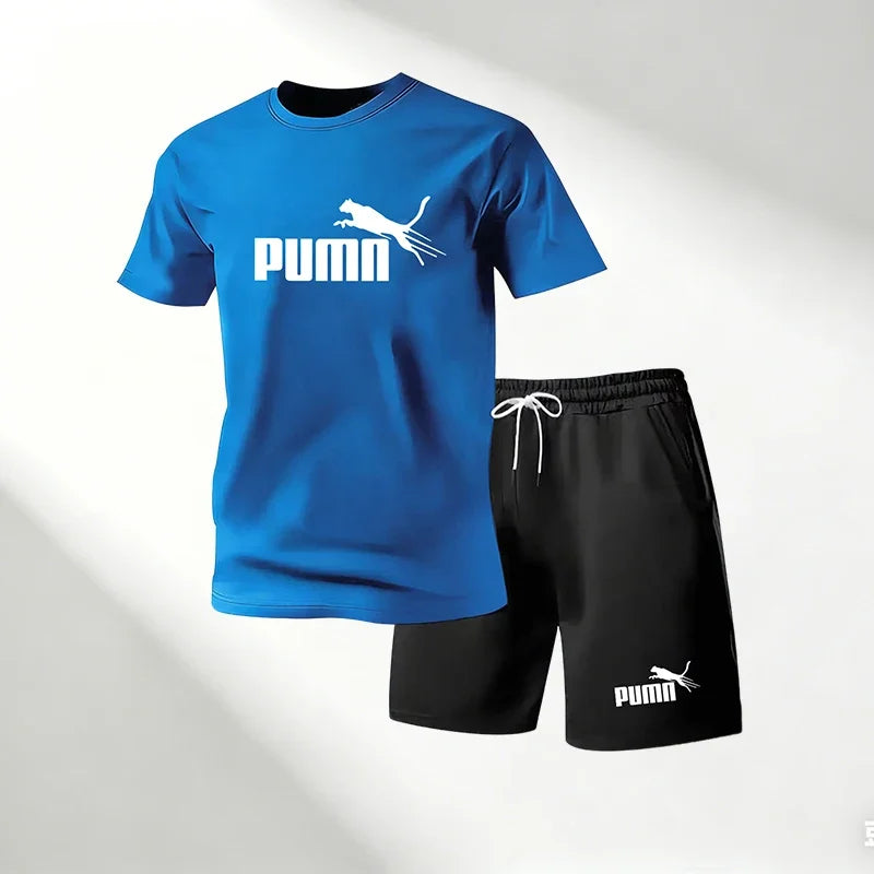 Lot de 2 Ensembles Homme T-Shirt Col Rond + Short Sport Séchage Rapide – CLEVI Paris