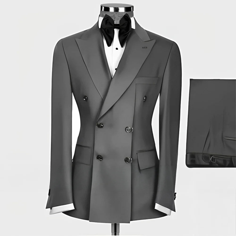 Costume Homme 2 Pièces Slim Fit – Blazer Revers Pointu, Smoking Mariage & Cérémonie