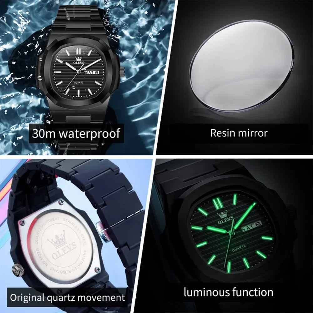 Montre Unisexe OLEVS Quartz Résine Lumineuse Calendrier – CLEVI Paris