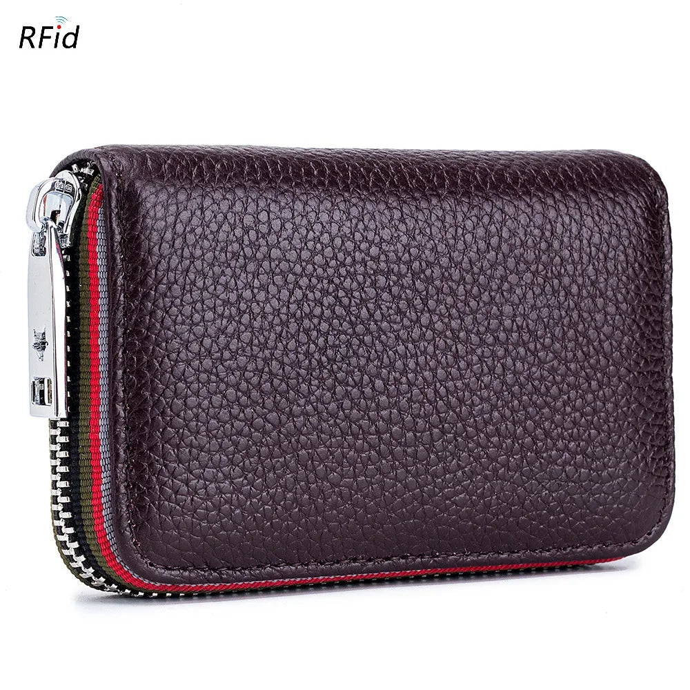 Porte-cartes Zippé en Cuir Véritable — CLEVI Paris