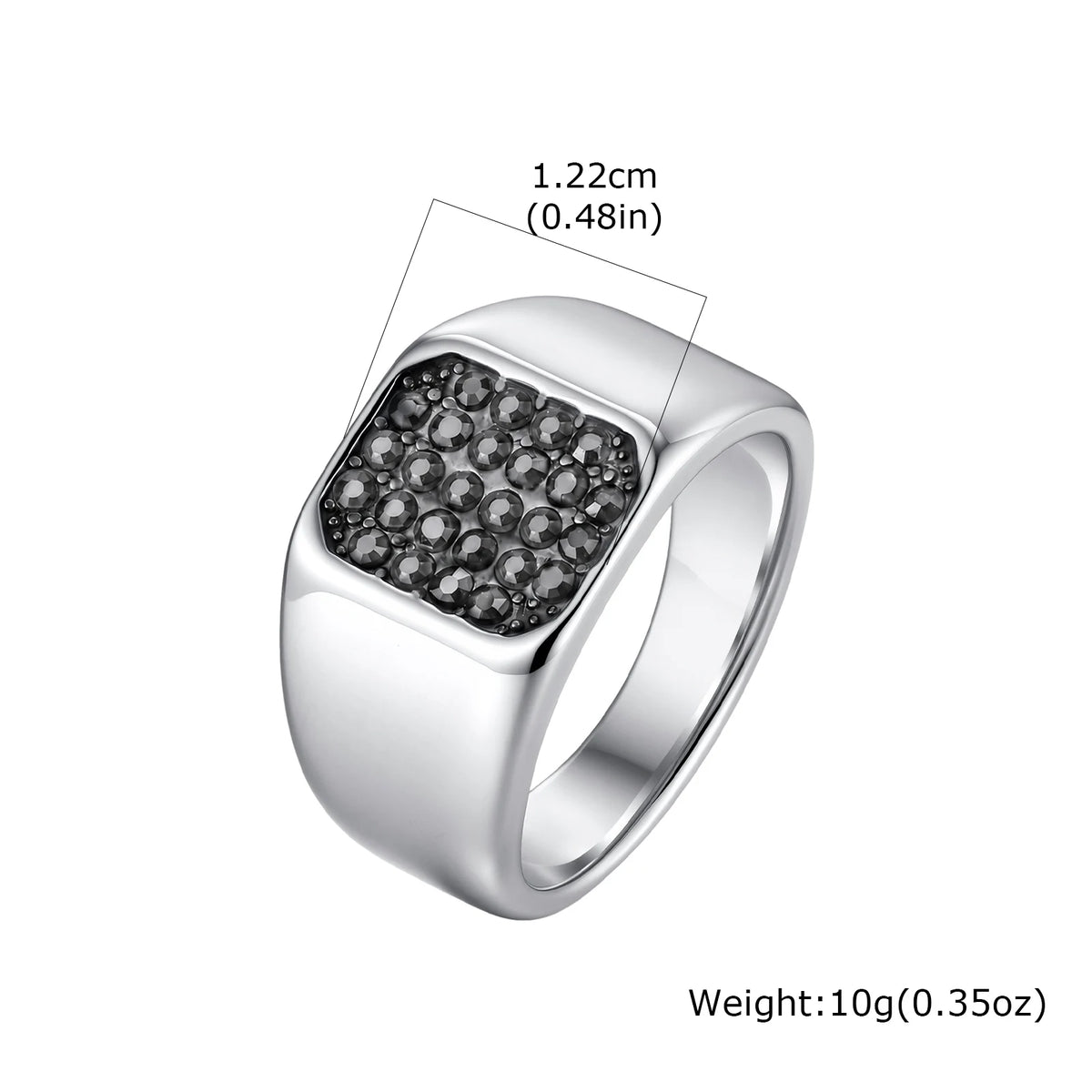 Bague Homme Zircon Gris Acier Inoxydable – CLEVI Paris