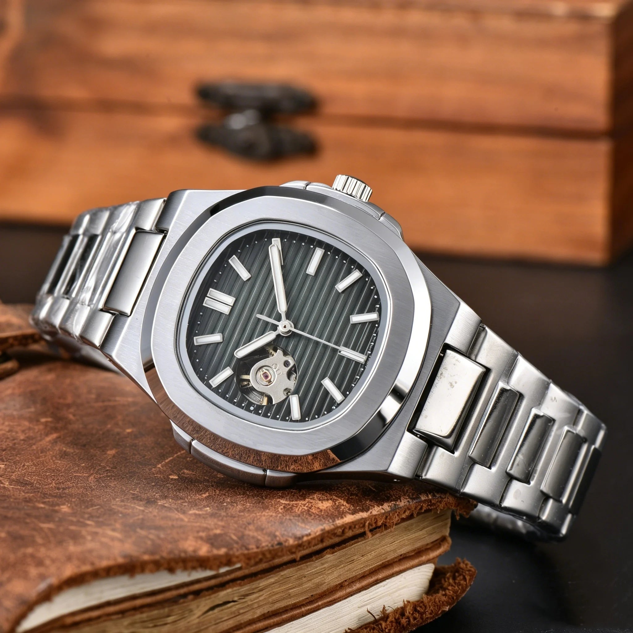 Montre Mécanique Homme Squelette Cadran Ouvert Acier 904L Bracelet Acier – CLEVI Paris