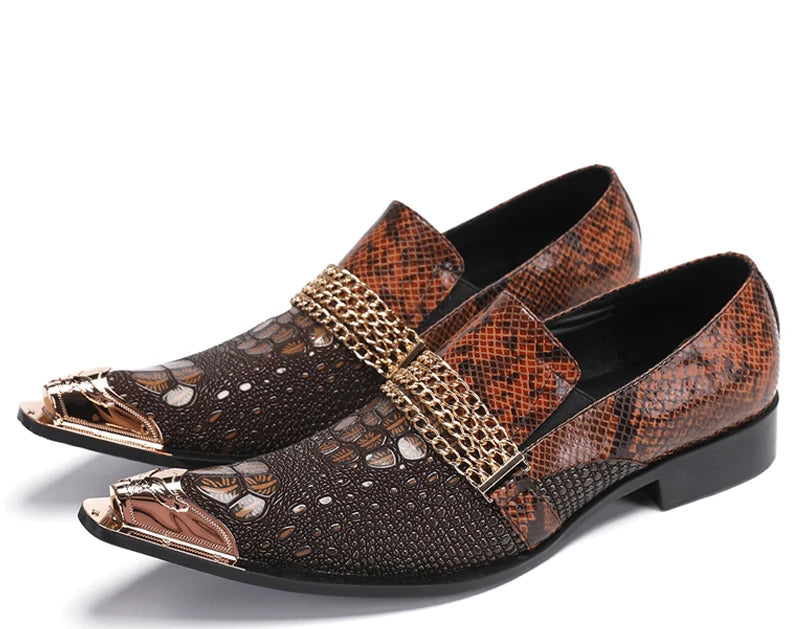Chaussures Homme Croco Métal Chaîne – CLEVI Paris