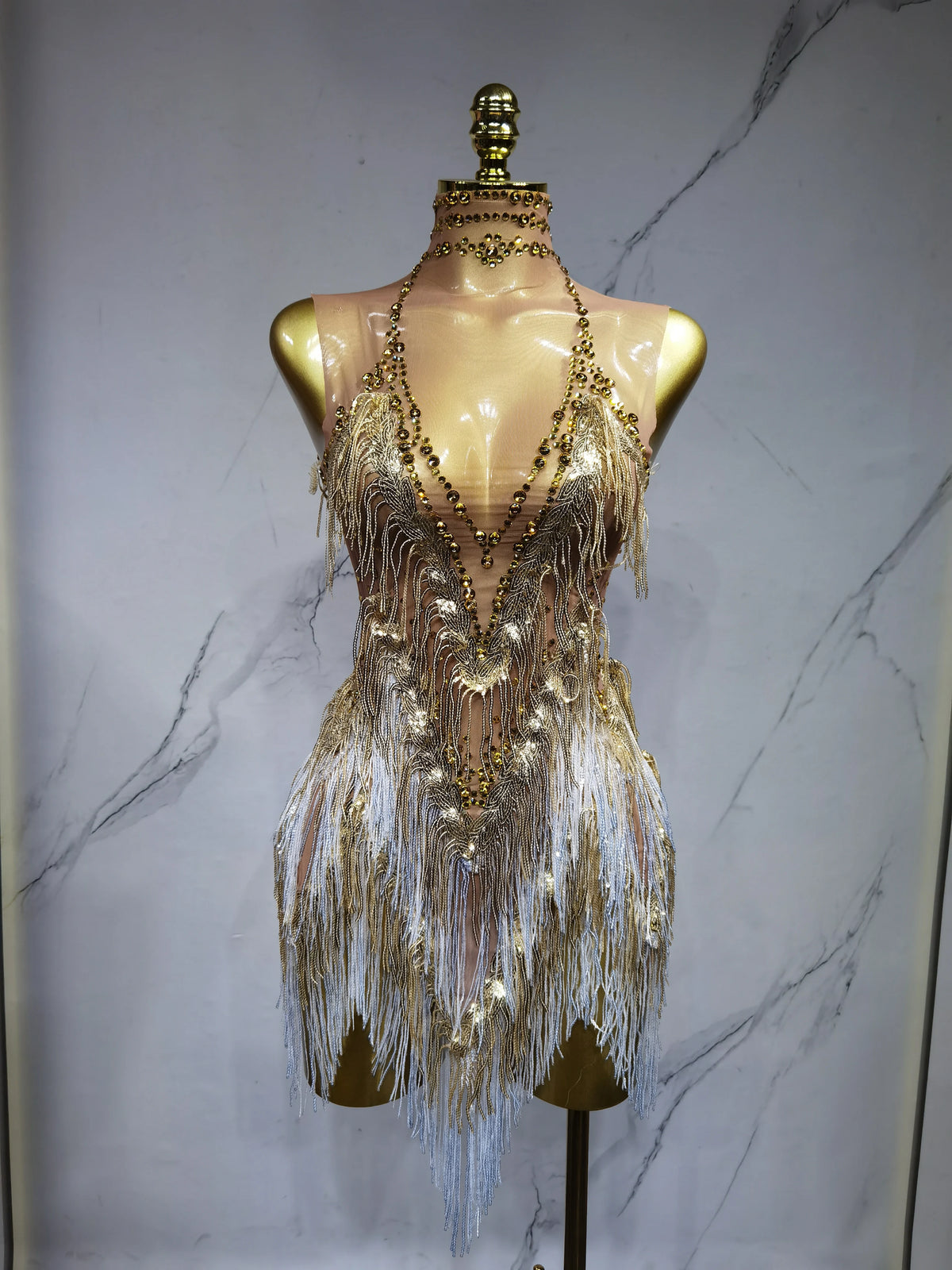 Robe de danse latine à franges – CLEVI Paris