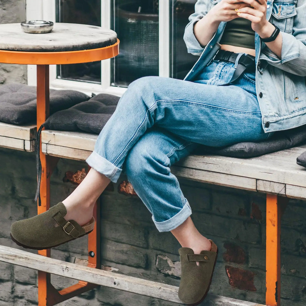 Chaussons Mules Suède Unisexe Semelle Liège & Support Voûte | 21 Coloris, Tailles 36-46 – CLEVI Paris