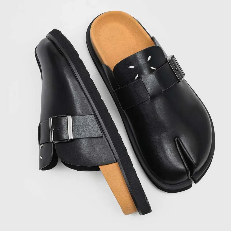Mocassins Tabi Homme Cuir Slip-On Bout Fendu – CLEVI Paris