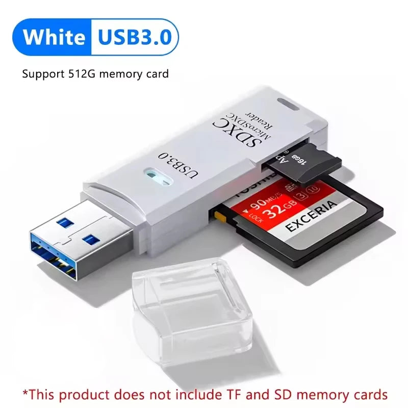 Lecteur de Cartes SD/TF USB Compact – USB 2.0 & 3.0, Plug & Play, PC & Laptop