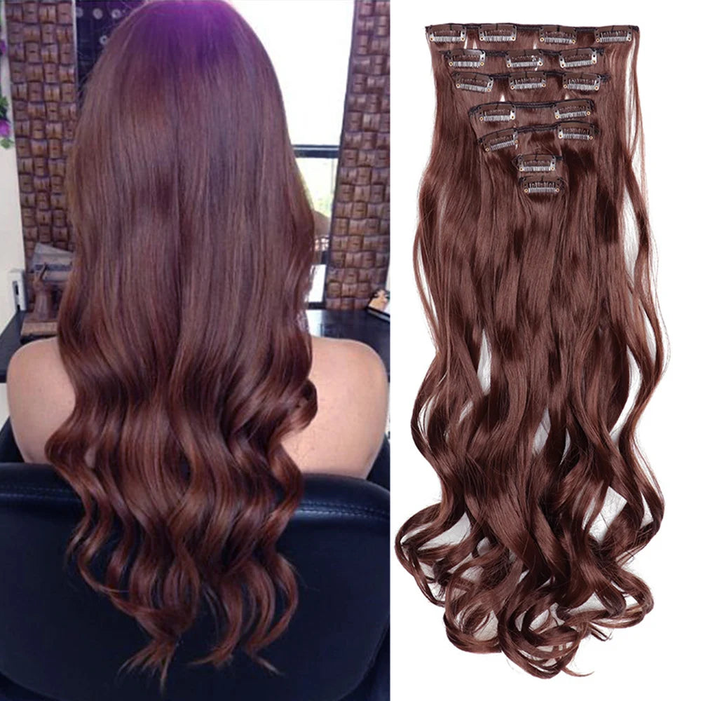 Extensions à clips synthétiques ondulées 22 pouces – CLEVI Paris