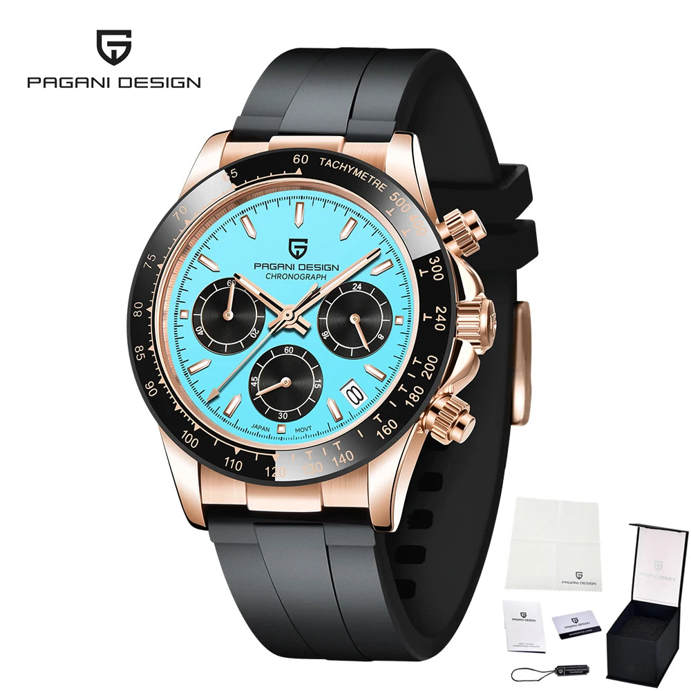 Montre Chronographe Homme Pagani Design PD-1664 Quartz Saphir 100m Caoutchouc – CLEVI Paris
