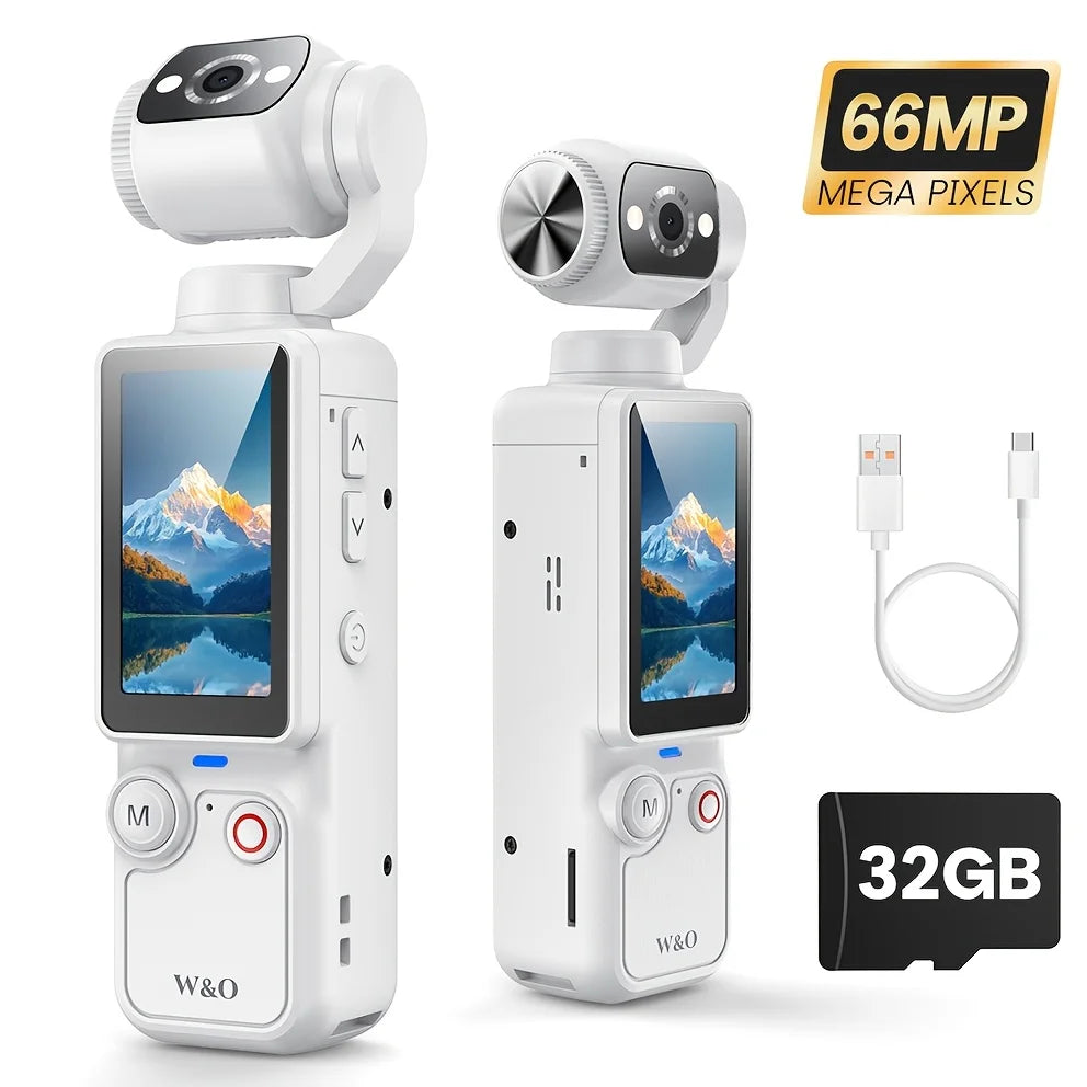 Caméra Action Corporelle W&O Q7 – 2,5K UHD Objectif 180° Batterie 7h Carte 32Go Incluse 1 Bouton Vlog – CLEVI Paris