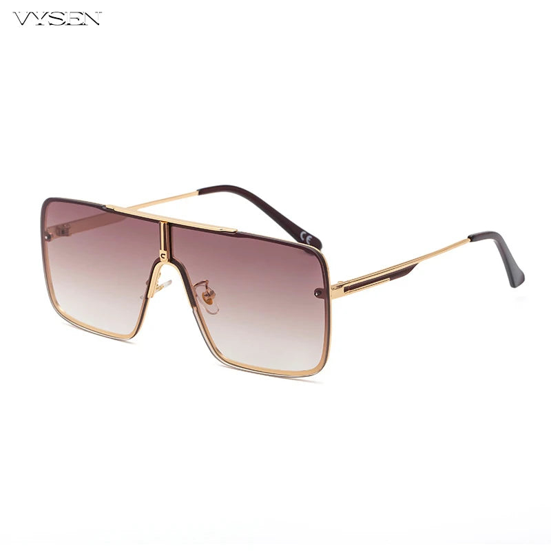 Lunettes de Soleil Oversize Carrées Homme – Grande Monture Métal UV400 – CLEVI Paris