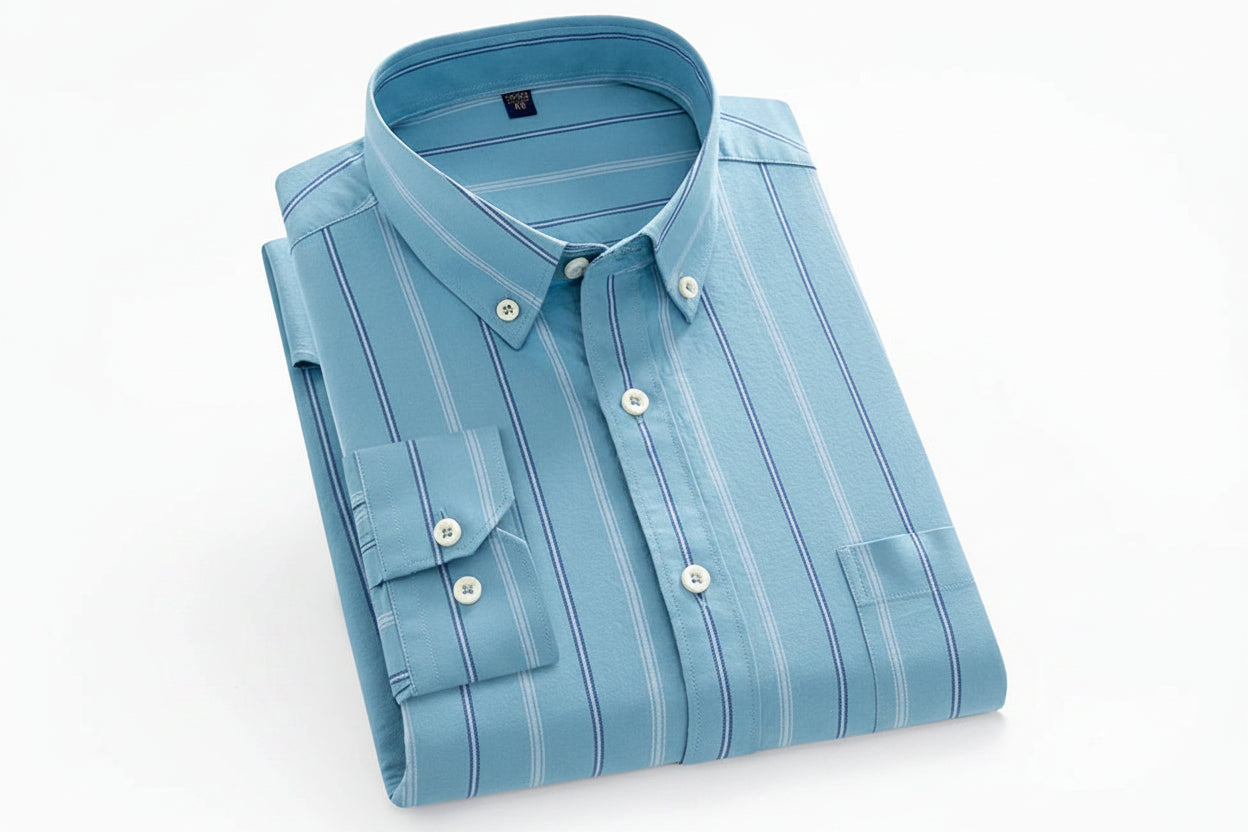 Chemise Homme Oxford Manches Longues Coton Slim Fit – CLEVI Paris
